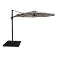 Helios Outdoor Cantilever Parasol - 3cm - Round - with Base - Clay Beige