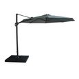 Helios Outdoor Cantilever Parasol - 3cm - Round - with Base - Oil Green