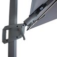 Apollo LED Outdoor Cantilever Parasol - 3cm x 3cm - Square - with Base - Charcoal Grey