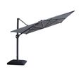 Aramis LED Outdoor Cantilever Parasol - 3cm x 4cm - with Base - Charcoal Grey