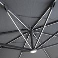 Aramis LED Outdoor Cantilever Parasol - 3cm x 4cm - with Base - Charcoal Grey