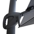 Aramis LED Outdoor Cantilever Parasol - 3cm x 4cm - with Base - Charcoal Grey