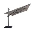 Aramis LED Outdoor Cantilever Parasol - 3cm x 4cm - with Base - White Pepper Beige