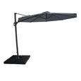 Helios Outdoor Cantilever Parasol - 3cm - Round - with Base - Charcoal Grey