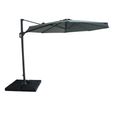 Helios Outdoor Cantilever Parasol - 3cm - Round - with Base - Oil Green