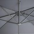 Helios Outdoor Cantilever Parasol - 3cm x 3cm - Square - with Base - Charcoal Grey