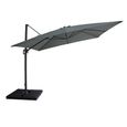 Helios Outdoor Cantilever Parasol - 3cm x 3cm - Square - with Base - Oil Green