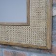 Wall Mirror - Rectangular - Acacia Wood and Rattan Frame