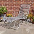 Garden Lounger - Antique Grey Metal