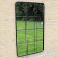 Garden Mirror - Curved - Black Metal - Garden