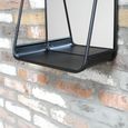 Garden Mirror - Black Metal - with Shelf