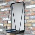 Garden Mirror - Black Metal - with Shelf