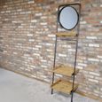 Shelves - Fir Wood - with Round - Mirror