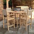Roma Sunray Garden Round High Bar Set - 4 Seater - Rope Bar Stools