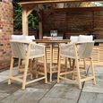 Roma Sunray Garden Round High Bar Set - 4 Seater - Deluxe Bar Stools