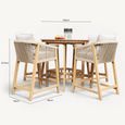 Roma Sunray Garden Round High Bar Set - 4 Seater - Deluxe Bar Stools