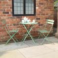 Padstow Bistro Set - 2 Seater - 60cm - Round - Olive Green Metal