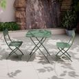 Venice Bistro Set - 2 Seater - 70cm - Square - Moss Green Metal