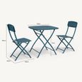 Venice Bistro Set - 2 Seater - 70cm - Square - Caribbean Blue Metal