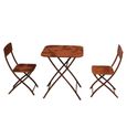 Venice Bistro Set - 2 Seater - 70cm - Square - Cayenne Orange Metal