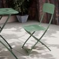 Venice Bistro Set - 2 Seater - 70cm - Square - Moss Green Metal
