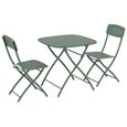 Venice Bistro Set - 2 Seater - 70cm - Square - Moss Green Metal