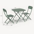 Venice Bistro Set - 2 Seater - 70cm - Square - Moss Green Metal