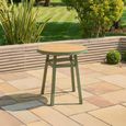Genoa Garden Bistro Set - Round - Olive Green and Timber Wood - 2 Chairs