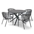 Kyoto Garden Dining Set - 4 Seater - 110cm - Round - Ceramic - 4 Chairs