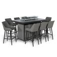 Regal Garden Bar Set - 8 Seater - Fire Pit Table - Flanelle