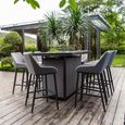 Regal Garden Bar Set - 8 Seater - Fire Pit Table - Flanelle