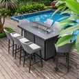 Regal Garden Bar Set - 8 Seater - Fire Pit Table - Flanelle