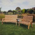 Churnet Valley Redwood Angled 2 Seater and 3 Seater Garden Benches Set