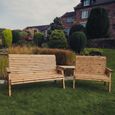 Churnet Valley Redwood Angled 2 Seater and 3 Seater Garden Benches Set