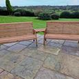Churnet Valley Redwood Angled 3 Seater Garden Benches Set