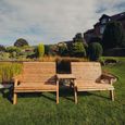 Churnet Valley Redwood Straight 2 Seater Garden Benches Set