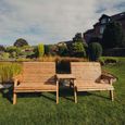 Churnet Valley Redwood Straight 3 Seater Garden Benches Set