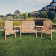 Churnet Valley Redwood Angled 2 Seater Bench and 2 Chairs Garden Set