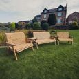 Churnet Valley Redwood Angled 2 Seater x2 and 3 Seater x1 Garden Benches Set