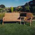 Churnet Valley Redwood Angled 3 Seater Bench and 1 Chair Garden Set