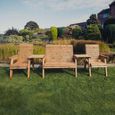 Churnet Valley Redwood Straight 2 Seater Bench and 2 Chairs Garden Set