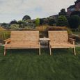 Churnet Valley Redwood Straight 2 Seater and 3 Seater Garden Benches Set