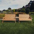Churnet Valley Redwood Straight 3 Seater Garden Benches Set