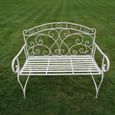 Garden Bench - Antique Cream Metal
