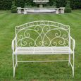 Garden Bench - Antique Cream Metal