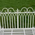 Garden Bench - Antique Cream Metal - Rocking