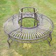 Garden Bench - Black Metal - Tree Style