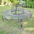 Garden Bench - Black Metal - Tree Style