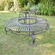 Garden Bench - Black Metal - Tree Style
