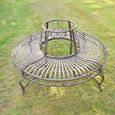 Garden Bench - Black Metal - Tree Style
